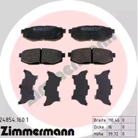 Bremsbeläge 24854.160.1 von ZIMMERMANN günstig für 45,67 € online kaufen