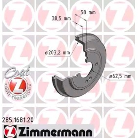 Bremstrommel für HYUNDAI von ZIMMERMANN