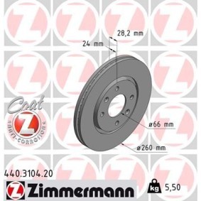 Bremsscheibe 440.3104.20 von ZIMMERMANN günstig für 46,76 € online kaufen