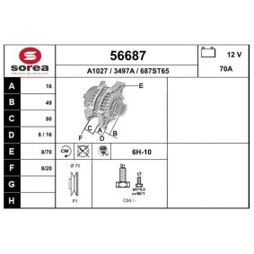 Lichtmaschine 56687 von EAI günstig für 253,15 € online kaufen
