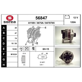 Lichtmaschine 56847 von EAI günstig für 239,28 € online kaufen