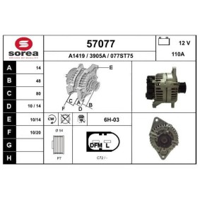 Lichtmaschine 57077 von EAI günstig für 153,25 € online kaufen