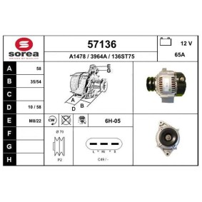 Lichtmaschine 57136 von EAI günstig für 272,50 € online kaufen