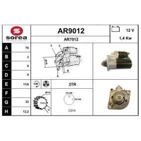 Anlasser AR9012 von SNRA günstig für 170,01 € online kaufen