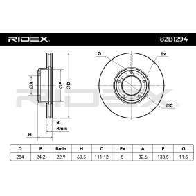 Compre Disco de travão da RIDEX 82B1294 a um preço baixo por 50,79 €