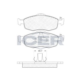 Comprar Juego de pastillas de freno de ICER 180916 a bajo precio de 13,37 €