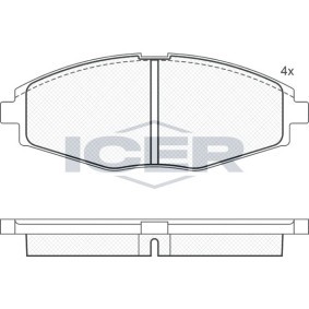Achetez des Plaquettes de frein ICER 181262 à prix pour 18,46 €