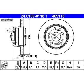 Bremsscheibe für MERCEDES-BENZ von ATE