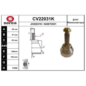 Gelenksatz, Antriebswelle CV22031K von EAI günstig für 68,62 € online kaufen