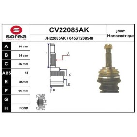 Gelenksatz, Antriebswelle CV22085AK von EAI günstig für 64,09 € online kaufen