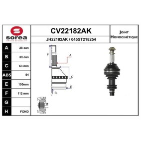 Gelenksatz, Antriebswelle CV22182AK von EAI günstig für 60,99 € online kaufen