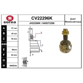 Gelenksatz, Antriebswelle CV22296K von EAI günstig für 57,34 € online kaufen