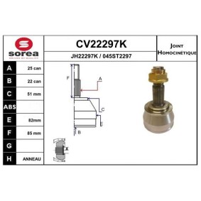 Gelenksatz, Antriebswelle CV22297K von EAI günstig für 49,88 € online kaufen