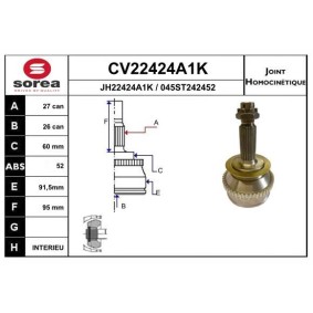 Gelenksatz, Antriebswelle CV22424A1K von EAI günstig für 56,81 € online kaufen