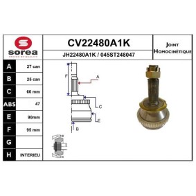 Gelenksatz, Antriebswelle CV22480A1K von EAI günstig für 49,88 € online kaufen