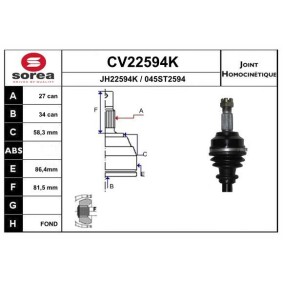Gelenksatz, Antriebswelle CV22594K von EAI günstig für 61,08 € online kaufen
