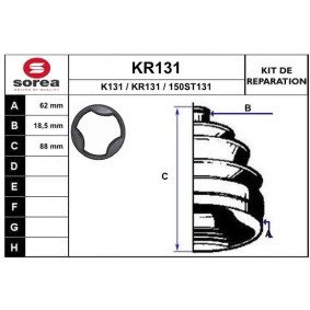 Faltenbalgsatz, Antriebswelle KR131 von EAI günstig für 11,58 € online kaufen