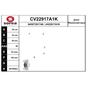 Gelenksatz, Antriebswelle CV22917A1K von EAI günstig für 74,75 € online kaufen
