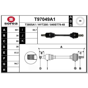 Antriebswelle T97049A1 von EAI günstig für 130,08 € online kaufen