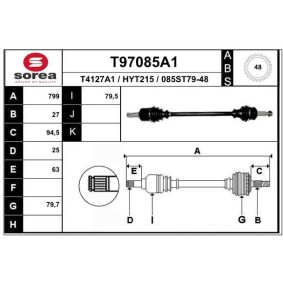 Antriebswelle T97085A1 von EAI günstig für 144,24 € online kaufen
