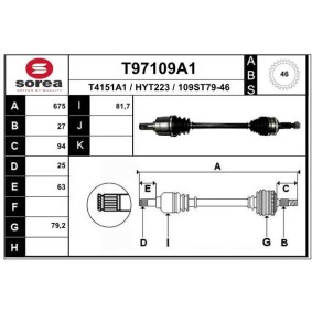 Antriebswelle T97109A1 von EAI günstig für 118,87 € online kaufen