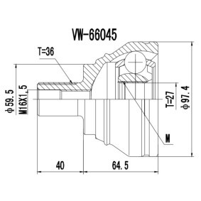 Gelenksatz, Antriebswelle 77-AU-040 von PROCARO günstig für 29,59 € online kaufen