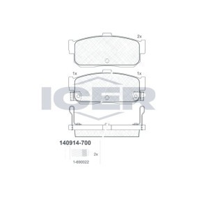 Bremsbeläge 140914-700 von ICER günstig für 23,54 € online kaufen