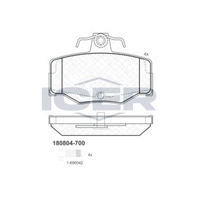 Bremsbeläge 180804-700 von ICER günstig für 23,32 € online kaufen