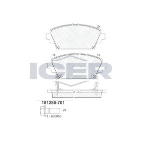 Bremsbeläge 181286-701 von ICER günstig für 22,82 € online kaufen