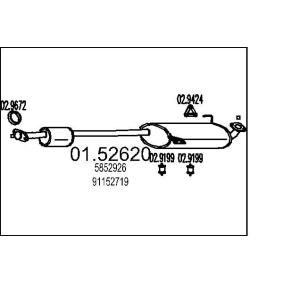 Achetez des Silencieux intermédiaire MTS 01.52620 à prix pour 121,03 €