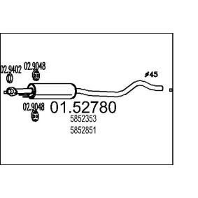 Achetez des Silencieux intermédiaire MTS 01.52780 à prix pour 52,34 €
