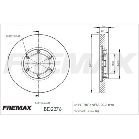 Kjøp Bremseskive av FREMAX BD-2376 til den lave prisen 772,65 NOK