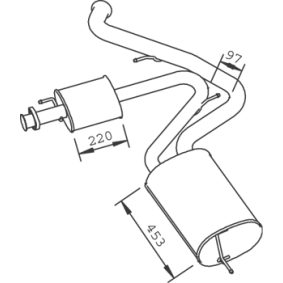 Mittel- / Endschalldämpfer 33353 von DINEX günstig für 335,67 € online kaufen
