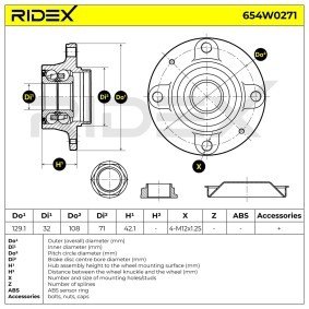 Radlagersatz 654W0271 von RIDEX günstig für 33,79 € online kaufen