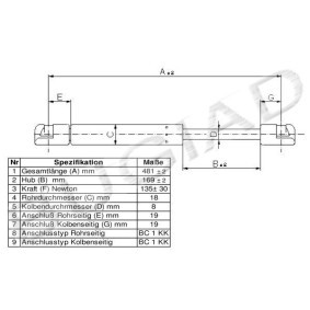Gasfeder, Heckscheibe BGS11177 von BUGIAD günstig für 13,59 € online kaufen