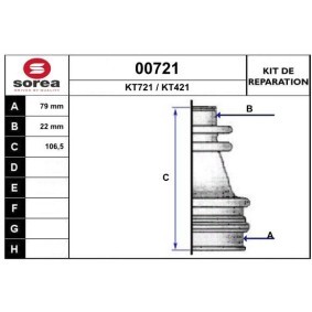 Faltenbalgsatz, Antriebswelle 00721 von SNRA günstig für 9,27 € online kaufen