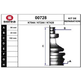 Faltenbalgsatz, Antriebswelle 00728 von SNRA günstig für 9,27 € online kaufen