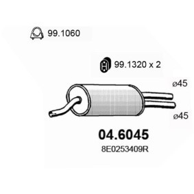 Compre Panela de escape central da ASSO 04.6045 a um preço baixo por 216,66 €