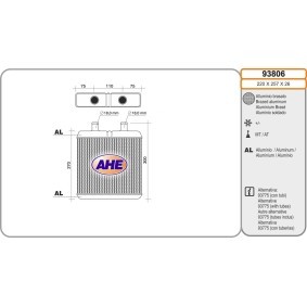 Wärmetauscher, Innenraumheizung 93806 von AHE günstig für 100,41 € online kaufen