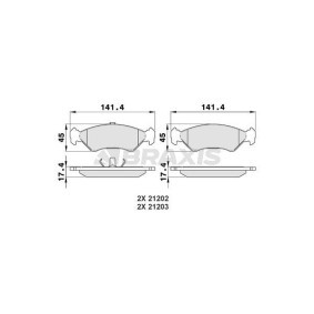 Compre Pastilhas de travão da BRAXIS AA0027 a um preço baixo por 15,25 €