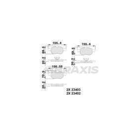 Compre Pastilhas de travão da BRAXIS AA0045 a um preço baixo por 22,81 €