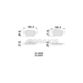 Compre Pastilhas de travão da BRAXIS AA0076 a um preço baixo por 22,25 €