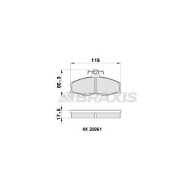 Compre Pastilhas de travão da BRAXIS AA0129 a um preço baixo por 11,64 €