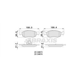 Compre Pastilhas de travão da BRAXIS AA0178 a um preço baixo por 17,86 €