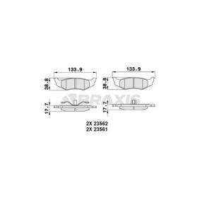 Compre Pastilhas de travão da BRAXIS AA0255 a um preço baixo por 20,40 €
