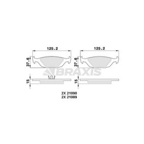 Compre Pastilhas de travão da BRAXIS AA0344 a um preço baixo por 14,87 €