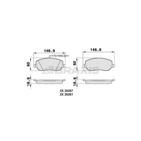 Compre Pastilhas de travão da BRAXIS AB0075 a um preço baixo por 22,17 €