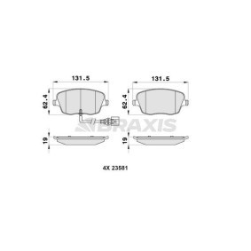 Compre Pastilhas de travão da BRAXIS AB0124 a um preço baixo por 23,93 €