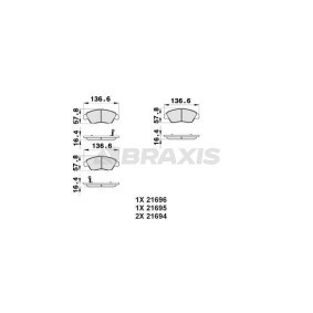 Compre Pastilhas de travão da BRAXIS AB0170 a um preço baixo por 14,62 €