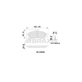 Compre Pastilhas de travão da BRAXIS AB0242 a um preço baixo por 20,14 €